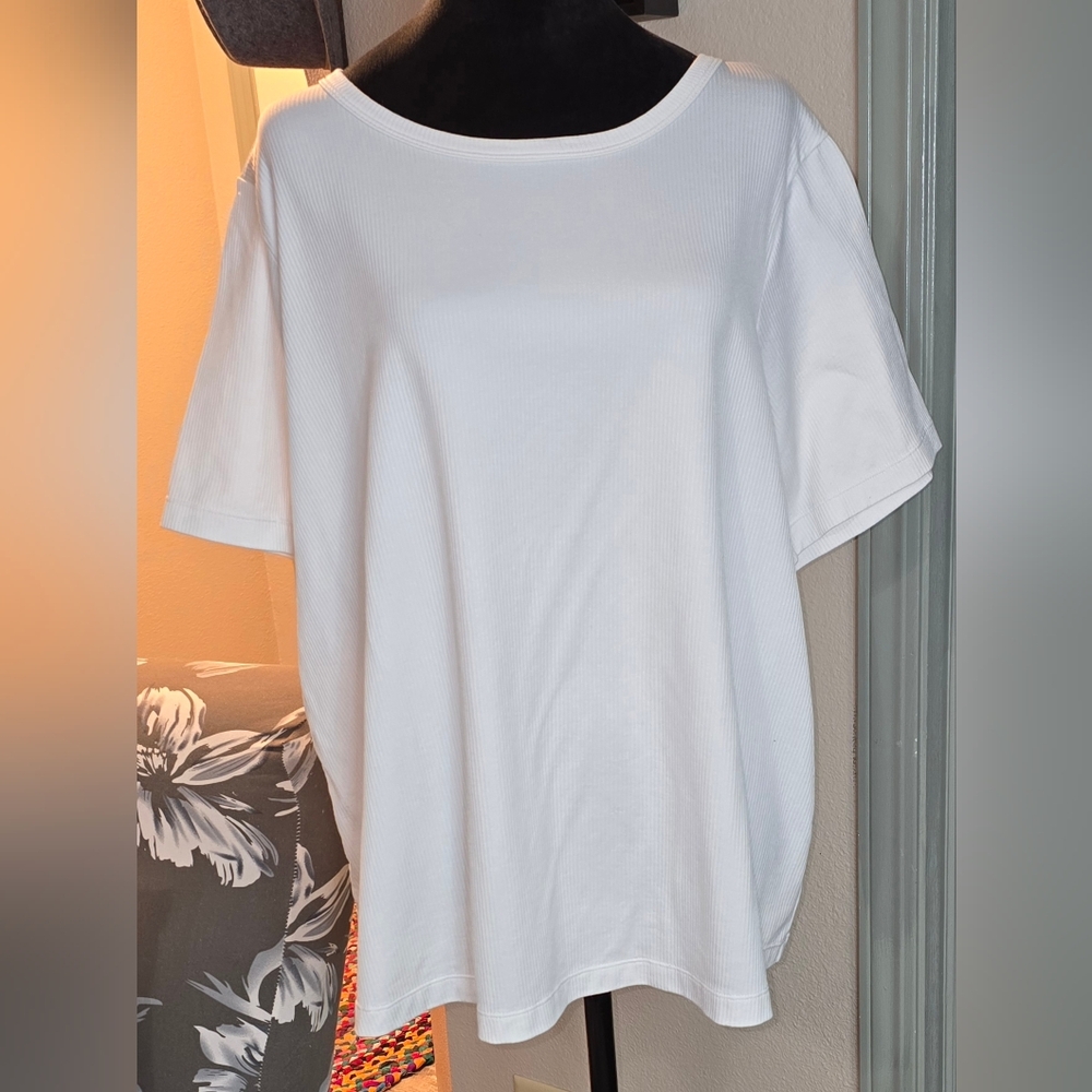 FLX 2x Activewear White Short Sleeve Women's Tee (D)